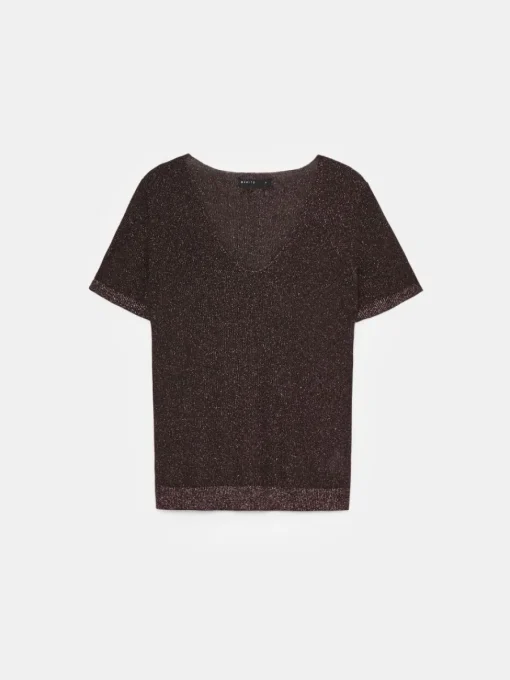 Blusen, Hemden>MOHITO Bluse mit Faden in Metall-Optik Dunkelbraun