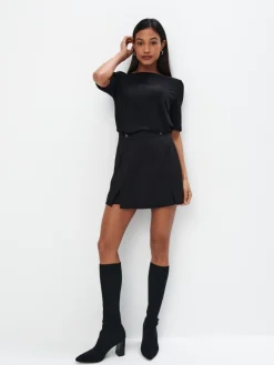 Blusen, Hemden>MOHITO Bluse mit Faden in Metall-Optik Schwarz