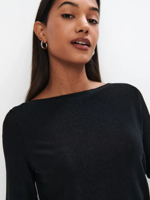 Blusen, Hemden>MOHITO Bluse mit Faden in Metall-Optik Schwarz