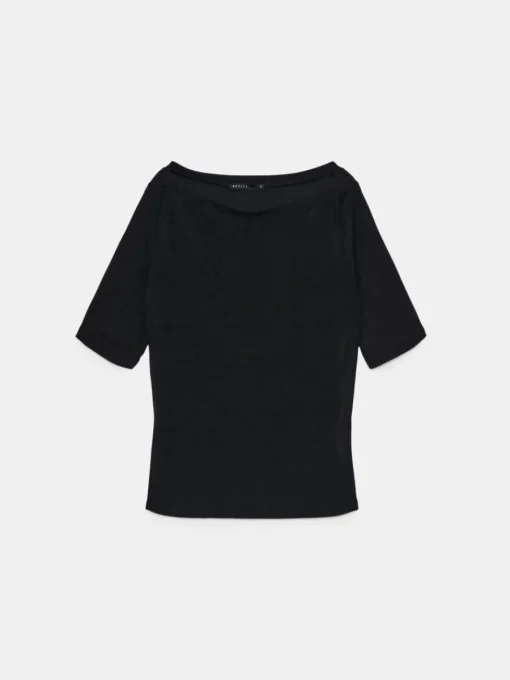 Blusen, Hemden>MOHITO Bluse mit Faden in Metall-Optik Schwarz