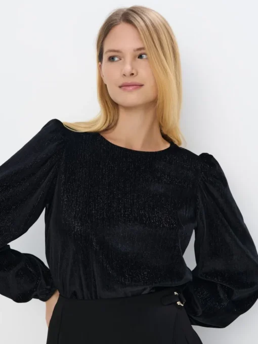 Blusen, Hemden>MOHITO Bluse mit Faden in Metall-Optik Schwarz