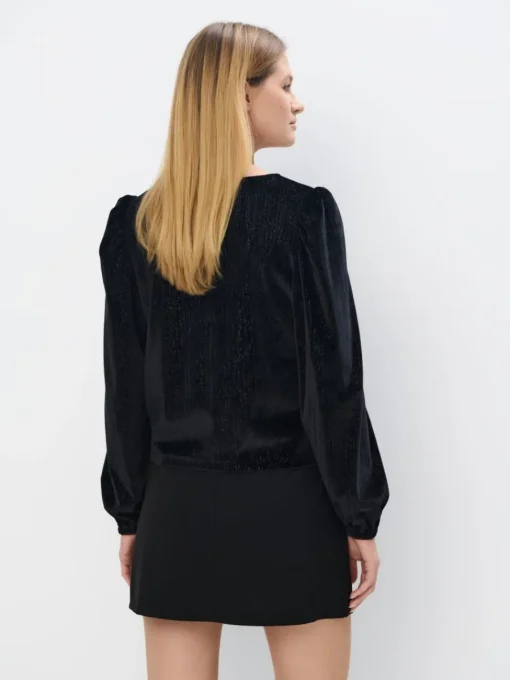 Blusen, Hemden>MOHITO Bluse mit Faden in Metall-Optik Schwarz