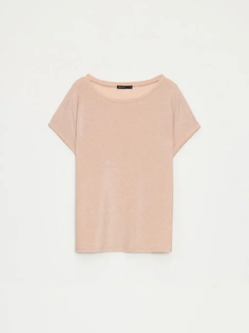 Blusen, Hemden>MOHITO Bluse mit Faden in Metall-Optik Beige