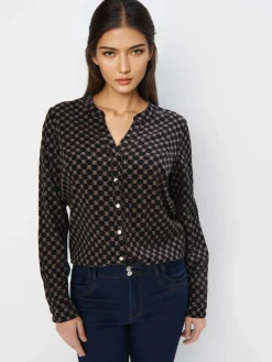Blusen, Hemden>MOHITO Bluse mit geometrischem Muster Schwarz