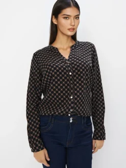 Blusen, Hemden></noscript>MOHITO Bluse mit geometrischem Muster Schwarz
