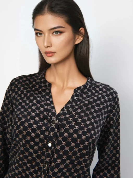 Blusen, Hemden>MOHITO Bluse mit geometrischem Muster Schwarz