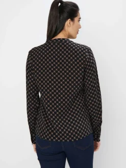 Blusen, Hemden></noscript>MOHITO Bluse mit geometrischem Muster Schwarz
