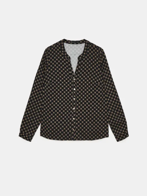 Blusen, Hemden>MOHITO Bluse mit geometrischem Muster Schwarz