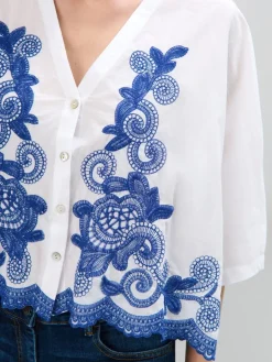 Blusen, Hemden>MOHITO Bluse mit Kontrastborte Navy