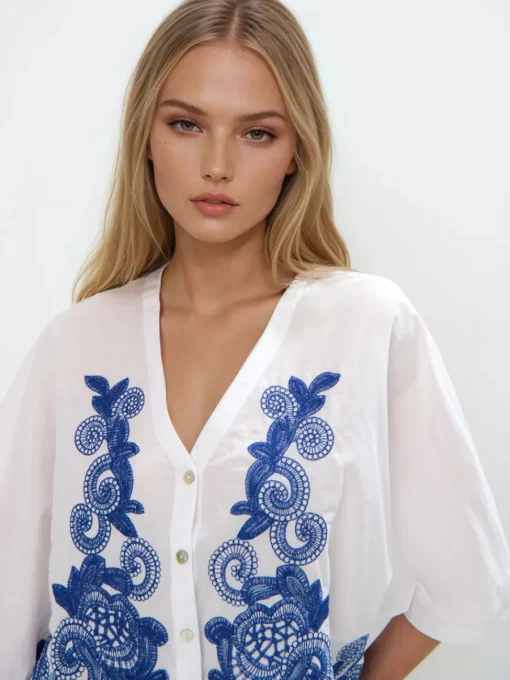 Blusen, Hemden>MOHITO Bluse mit Kontrastborte Navy