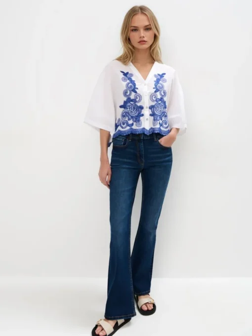 Blusen, Hemden>MOHITO Bluse mit Kontrastborte Navy