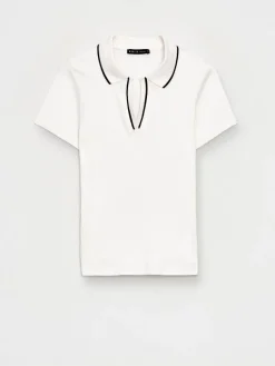 T-shirts, Tops|Blusen, Hemden></noscript>MOHITO Bluse mit Kragen Creme