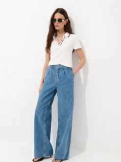 T-shirts, Tops>MOHITO Bluse mit Kragen Creme