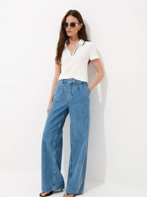 T-shirts, Tops>MOHITO Bluse mit Kragen Creme