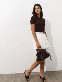 T-shirts, Tops>MOHITO Bluse mit Kragen Dunkelbraun
