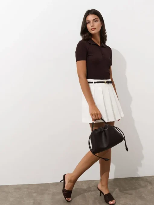 T-shirts, Tops>MOHITO Bluse mit Kragen Dunkelbraun