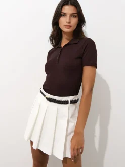 T-shirts, Tops>MOHITO Bluse mit Kragen Dunkelbraun