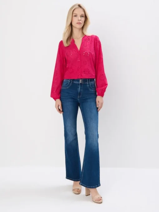 Blusen, Hemden>MOHITO Bluse mit Lochstickerei Pink