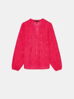 Blusen, Hemden></noscript>MOHITO Bluse mit Lochstickerei Pink