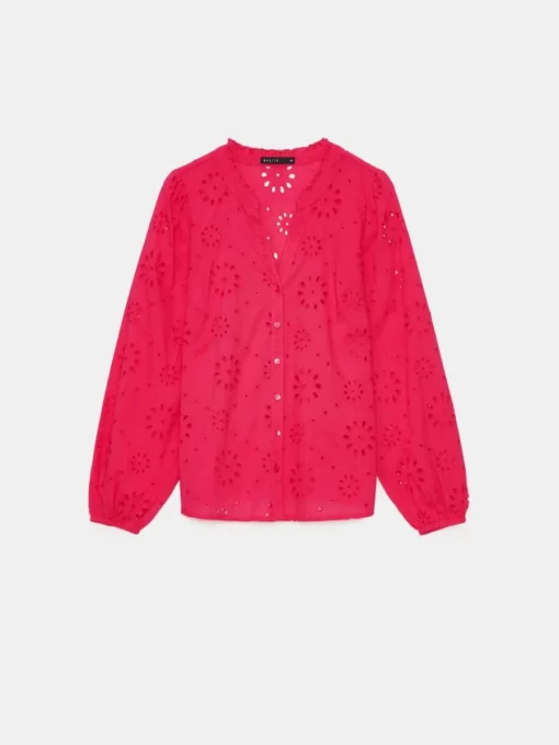 Blusen, Hemden>MOHITO Bluse mit Lochstickerei Pink