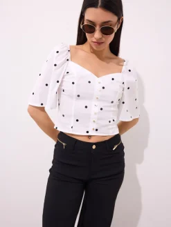 Blusen, Hemden>MOHITO Bluse mit Puffärmeln Weiu00df