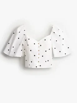 Blusen, Hemden></noscript>MOHITO Bluse mit Puffärmeln Weiu00df