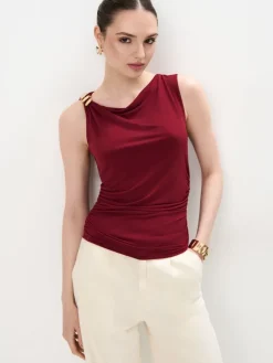 Blusen, Hemden>MOHITO Bluse mit Raffungen Kastanienbraun