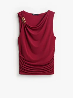 Blusen, Hemden></noscript>MOHITO Bluse mit Raffungen Kastanienbraun