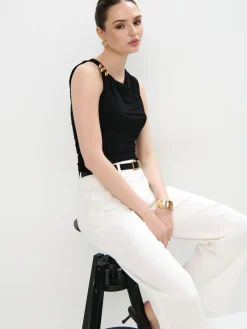 Blusen, Hemden>MOHITO Bluse mit Raffungen Schwarz