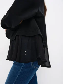 Sweatshirts></noscript>MOHITO Bluse mit Rüsche Schwarz