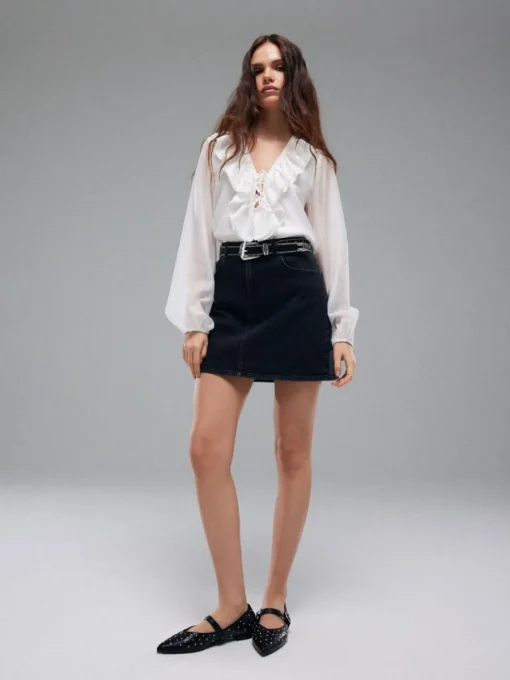 Blusen, Hemden>MOHITO Bluse mit Rüschen Creme