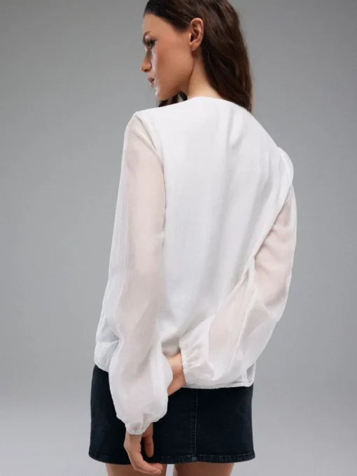 Blusen, Hemden>MOHITO Bluse mit Rüschen Creme