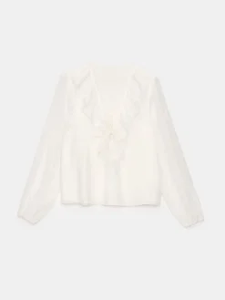 Blusen, Hemden></noscript>MOHITO Bluse mit Rüschen Creme