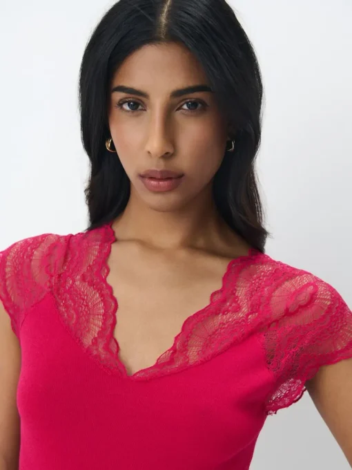 Blusen, Hemden>MOHITO Bluse mit Spitze Fuchsia