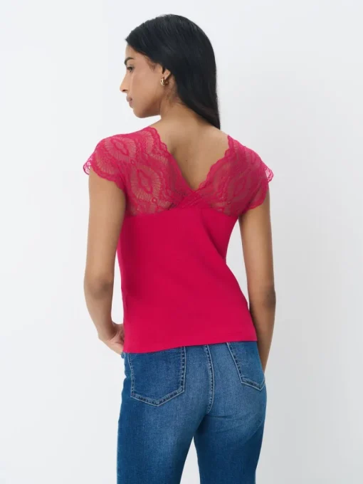 Blusen, Hemden>MOHITO Bluse mit Spitze Fuchsia