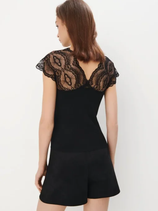 Blusen, Hemden>MOHITO Bluse mit Spitze Schwarz