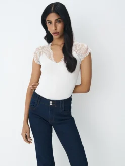 Blusen, Hemden>MOHITO Bluse mit Spitze Weiu00df