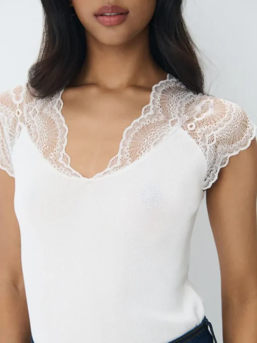 Blusen, Hemden>MOHITO Bluse mit Spitze Weiu00df