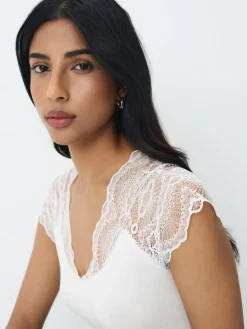 Blusen, Hemden></noscript>MOHITO Bluse mit Spitze Weiu00df