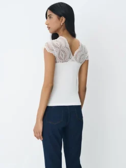 Blusen, Hemden></noscript>MOHITO Bluse mit Spitze Weiu00df