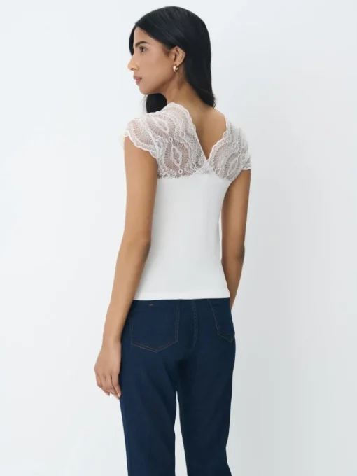 Blusen, Hemden>MOHITO Bluse mit Spitze Weiu00df