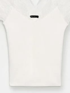 Blusen, Hemden></noscript>MOHITO Bluse mit Spitze Weiu00df