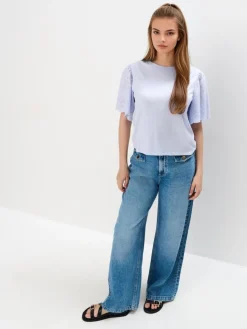 Blusen, Hemden>MOHITO Bluse mit Spitzärmeln Blau