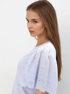 Blusen, Hemden></noscript>MOHITO Bluse mit Spitzärmeln Blau