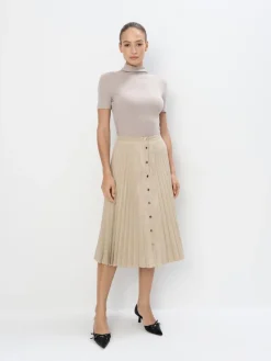 Blusen, Hemden>MOHITO Bluse mit Stehkragen Beige