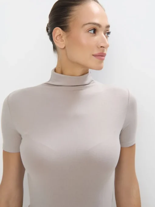 Blusen, Hemden>MOHITO Bluse mit Stehkragen Beige