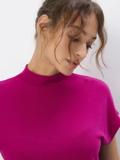 Blusen, Hemden></noscript>MOHITO Bluse mit Stehkragen Fuchsia