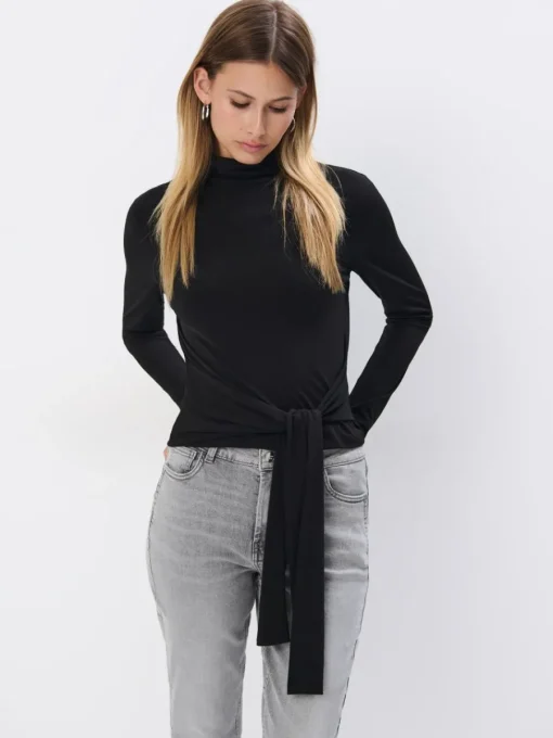 Blusen, Hemden>MOHITO Bluse mit Stehkragen Schwarz