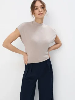 Blusen, Hemden>MOHITO Bluse mit Stehkragen Beige