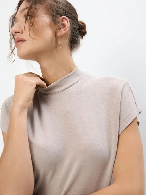 Blusen, Hemden>MOHITO Bluse mit Stehkragen Beige